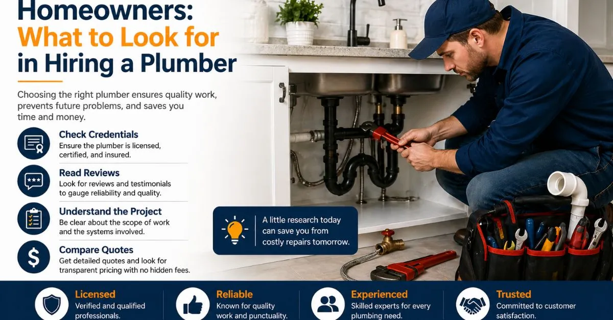 Homeowners: What to Look for in Hiring a Plumber